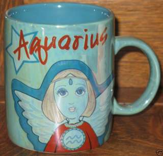   Zodiac Aquarius Metallic Green Coffee Cup Mug WOW Large Signs  