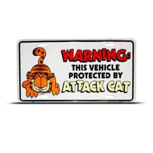  Garfield Attack Cat Metal Novelty License Plate Wall Sign 