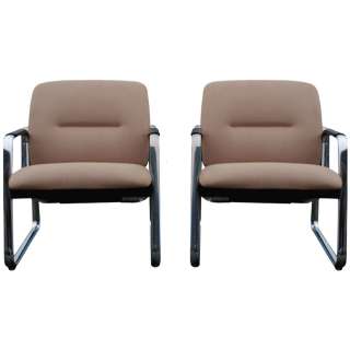 Mid Century Steelcase Lounge Chairs  