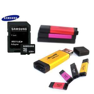   MicroSD Memory Card with SD Card Adapter and USB Reader Flash Drive