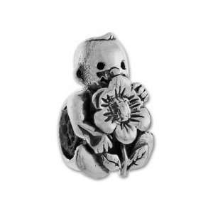  Flower Baby Bead Charm .925 Sterling Silver fits Pandora, Chamilia 
