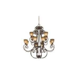   12 Light Chandelier w/ Glass Shades   3228 / 3228RC/1367   colo/3228