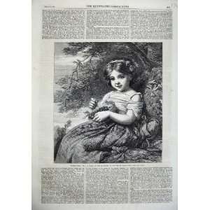   1866 Young Girl Basket Cherries Country Tree Peele Art