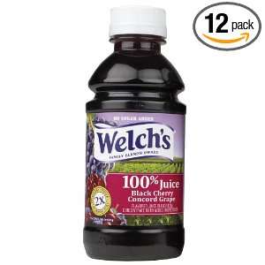 Welchs 100% Black Cherry Concord Grape Juice, 14 Ounce Single Serve 