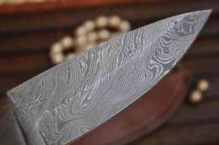   DAMASCUS HUNTING KNIFE BUSHCRAFT FULL TANG  PERKINS HANDMADE KNIVES