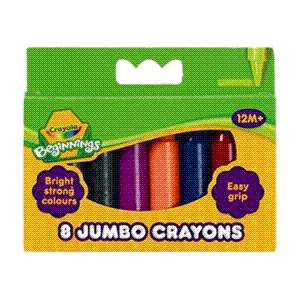 NEW CRAYOLA 8 Assorted Mini Kids Jumbo Crayons  