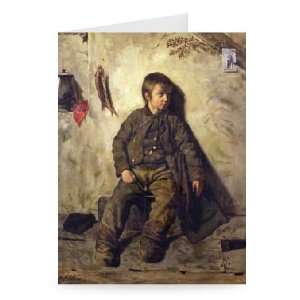 Chimney Sweep from Savoie, 1832 (oil on   Greeting Card (Pack of 2 