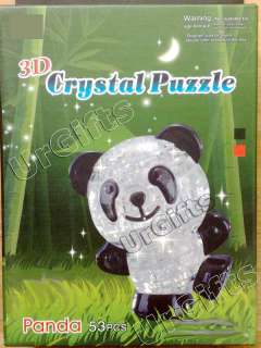 UrGifts     3D Crystal Puzzle Jigsaw Model 53 pcs Panda Clear & Black
