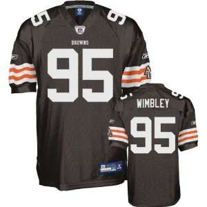   Wimbley Jersey Reebok Authentic Brown #95 Cleveland Browns Jersey