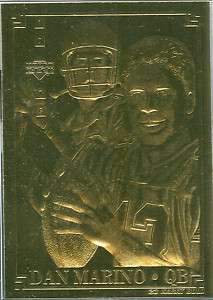 Dan Marino Upper Deck 23 Karat Gold Foil Sculpted Card  