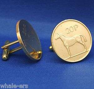 Irish Horse Ireland 20 Pence Decimal Coin   Cufflinks  