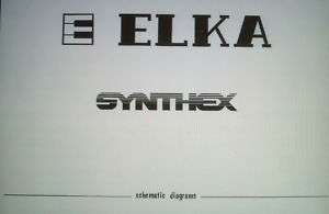ELKA SYNTHEX SYNTHESIZER SET OF SCHEMATIC DIAGRAMS BND  