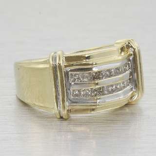 Large Mens Gold Diamond Anniversary Band Ring Jewelry  