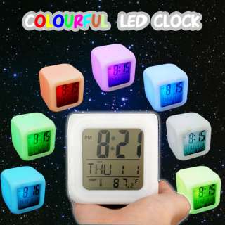 Growing LED Change 7 Color Digital Alarm Thermometer Clock  