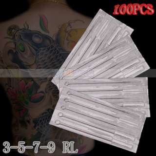 100pcs Disposable Tattoo Needles Liner 3RL 5RL 7RL 9RL  