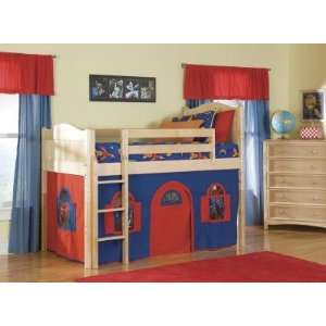  Bolton Furniture Cottage Boys Twin Size Low Loft with Optional Tent 