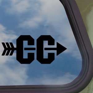  Small Cross Country Symbol Black Decal Window Sticker 