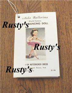 1950s VALENTINE doll AIDA BALLERINA Booklet Hang TAG  