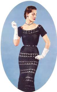 Vintage Crochet Lace Evening Holiday Dress pattern  