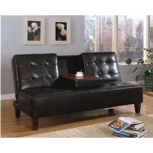  FUTON SOFA BED, W/CUP HOLDER TRAY TABLE