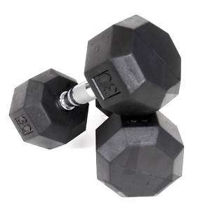 Dumbells VTX New 80 lbs Rubber Coated Oct Workout Pair  