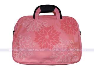 Pink Flower Print Laptop Bag for 14 Notebook  