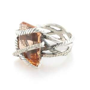 David Yurman used Large 20x16 Morganite Diamond Wrap Ring $2800 retail