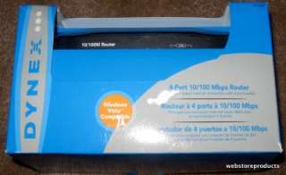 DYNEX Wired 4 Port 10/100 Mbps Router DX E402 Open Box  