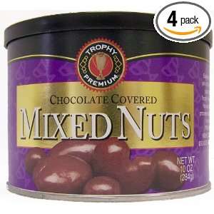 Trophy Nut Chocolate Covered Mixed Nuts, 10 Ounce Cans (Pack of 4)
