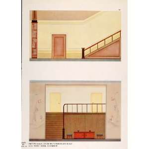  1930 Art Deco Interior Design Stairs Stairwell Print 