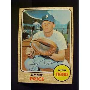  Jimmie Price Detroit Tigers #226 1968 Topps Autographed 