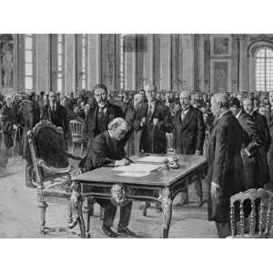  George Signing the Treaty of Versailles, Formally Ending World War 