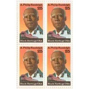  A. Philip Randolph Set of 4 x 25 Cent US Postage Stamps 