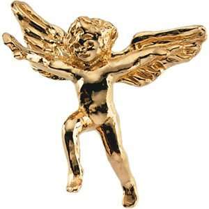  R8001 14Ky Gold 15X17Mm Angel Lapel Pin Jewelry