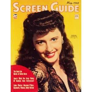 Barbara Stanwyck (1907) 27 x 40 Movie Poster Screen Guide Magazine 