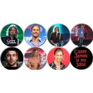  Set of 8 CASEY JAMES Pinback Buttons 1.25 Pins / Badges 