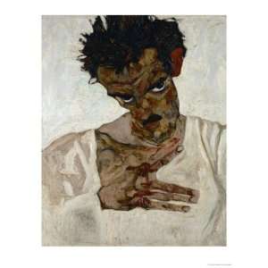 Egon Schiele, Self Portrait with Bent Head, Study for Eremiten 