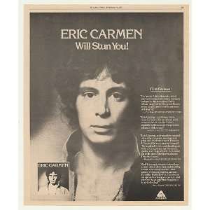  1975 Eric Carmen Arista Records Debut Photo Print Ad 