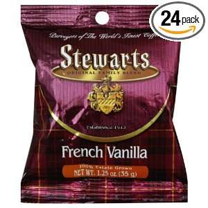 Stewarts Coffee French Vanilla, 1.25 Ounce (Pack of 24)