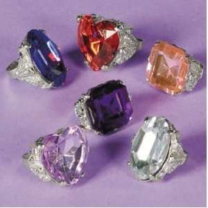  Large Gemstone Like Rings (2 dz) Toys & Games