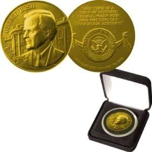  George H.W. Bush 24kt Gold Layered Presidential Medal 