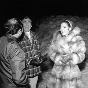 George Lazenby and Diana Rigg at Filming of the James Bond 007 Film on 