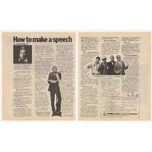  1981 George Plimpton How to Make a Speech 2 Page Print Ad 