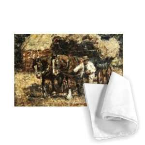  The Hay Wagon (oil on canvas) by Harry   Tea Towel 100% 