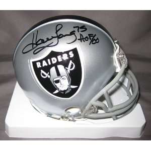 Howie Long Oakland Raiders NFL Hand Signed Mini Football Helmet with 