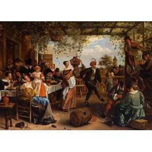 Hand Made Oil Reproduction   Jan Steen   32 x 22 inches   The Dancing 