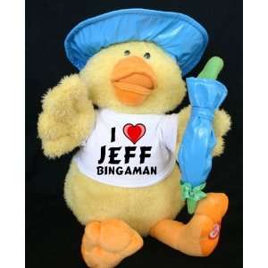   Duck (Sprinkles) toy with I Love Jeff Bingaman T Shirt Toys & Games