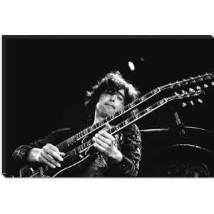 Jimmy Page of Led Zeppelin Rocking Guitar 1973 Photographic Canvas Art 
