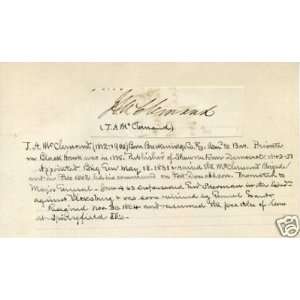  General John Alexander McClernand Civil War Signed 