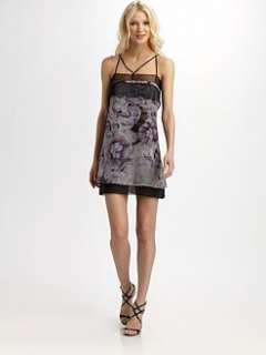 Alberta Ferretti   Strappy Printed Silk Chiffon Dress